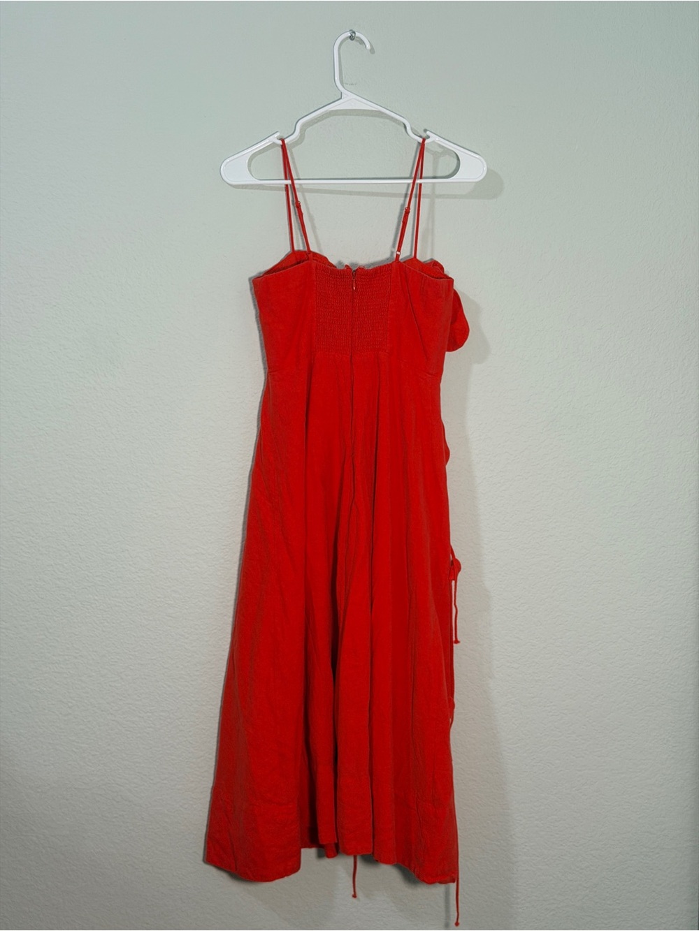 Farm Rio Red Garden Linen Blend Cocktail Midi Dress Size XS - Picture 4 of 8